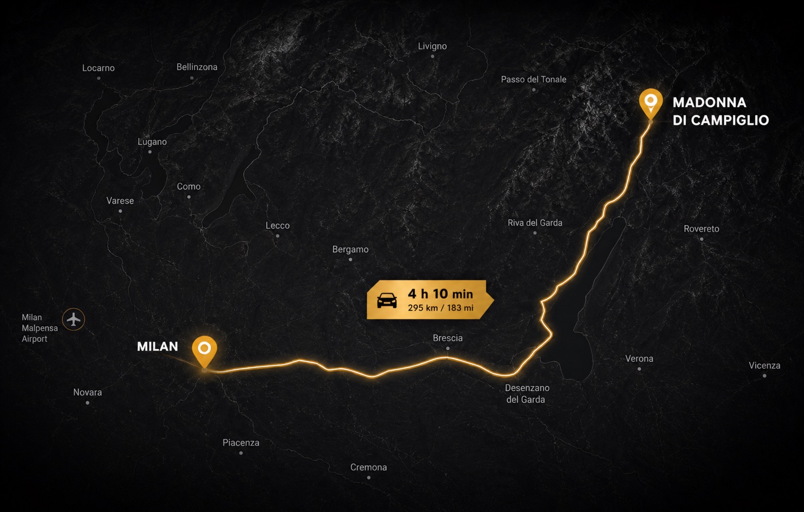 Route map for the selected day